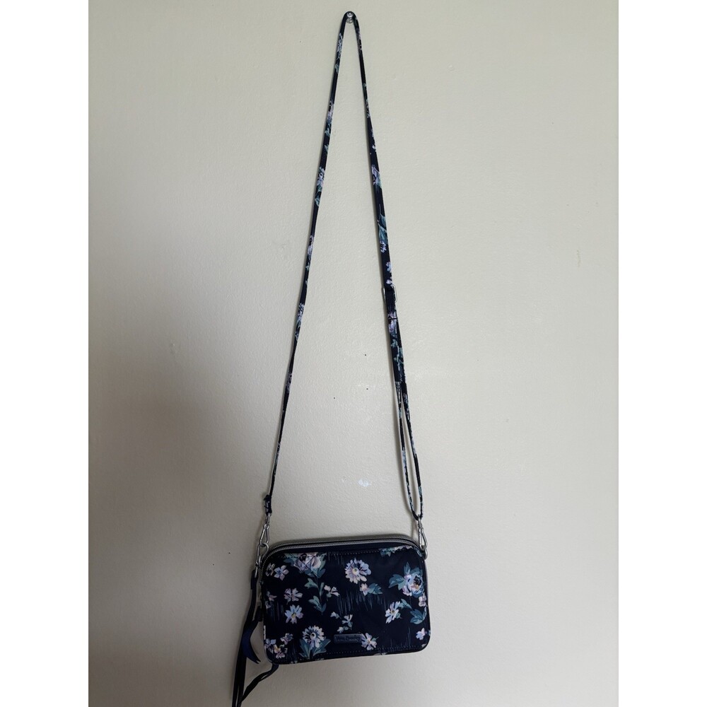 Vera Bradley Women's Performance Twill All in One Crossbody Purse  Navy Garden